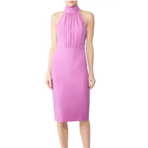Halston Heritage Strip Back Dress Lilac 8